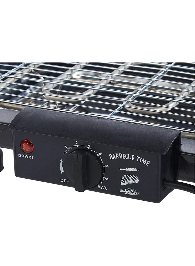 شواية كهربائية محمولة بدون دخان 2000 واط شواية عالية القوة للشواء الداخلي مع 5 درجات حرارة قابلة للتعديل تناسب العشاء المنزلي والتخييم والسفر والمشي - Image 3