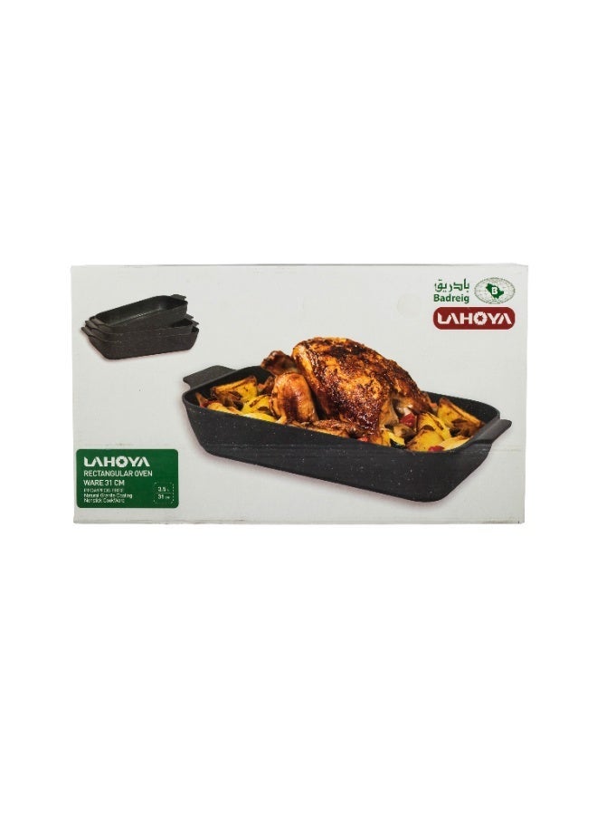 Badraig Lahoya Rectangular Granite Oven Tray – Grey 31 cm 🫕✨ | 3.5L Capacity - Image 2