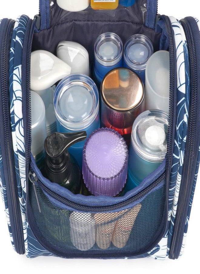 Narwey Hanging Travel Toiletries Bag Toilet Bag Cosmetic Make up Organizer for Women and Men (Medium, Blue Lotus) - Image 3