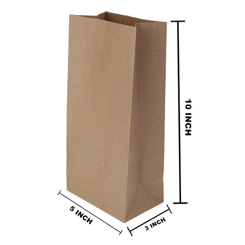 e kysa basics Brown Kraft Paper Carry/Gift/Cloth/Grocery Recycled Eco Friendly Bags - 5 * 3 * 10 inches Pack of 15 pcs - Image 2