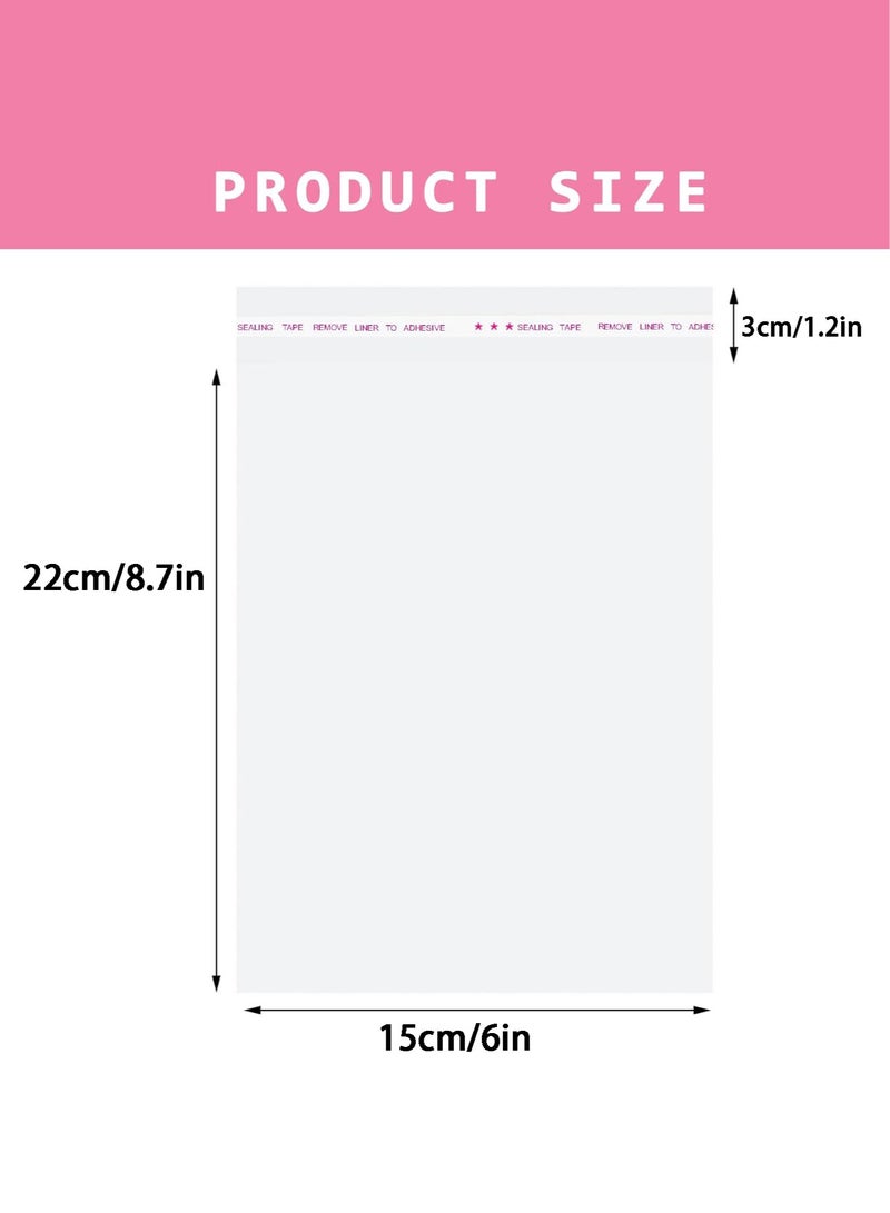 أفاكرافت أكياس السيلوفان ذاتية الختم، 100 قطعة أكياس السيلوفان الشفافة القابلة للإغلاق ذاتية اللصق، 15 × 25 (22 + 3) سم - Image 2