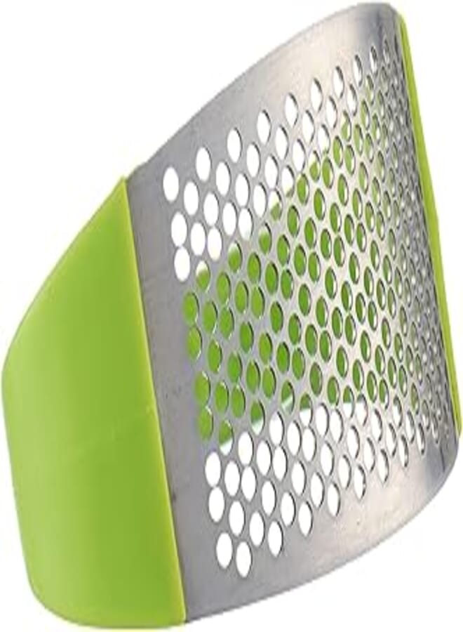 Stainless Steel Garlic Grater with Plastic Handle - Green 