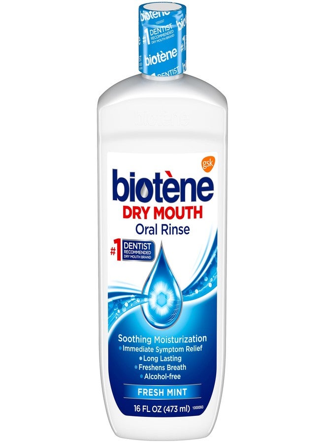 biotène Oral Rinse Mouthwash for Dry Mouth, Breath Freshener and Dry Mouth Treatment, Fresh Mint - 16 fl oz