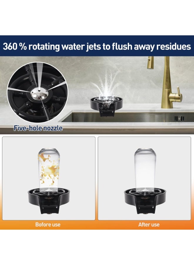 Sink Mounted Cup Rinser, Quick Installation Glass and Cup Washer for Cleaning Cups, Glasses, Bottles and Coffee Mugs, Press Activated Kitchen Rinsing Tool for Home, Café, Restaurant and Bar - Image 3