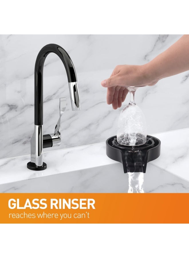 Sink Mounted Cup Rinser, Quick Installation Glass and Cup Washer for Cleaning Cups, Glasses, Bottles and Coffee Mugs, Press Activated Kitchen Rinsing Tool for Home, Café, Restaurant and Bar - Image 2