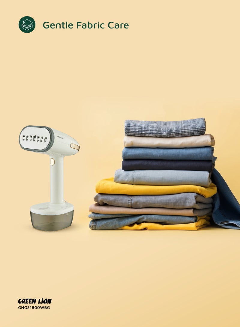 GREEN LION Garment Steamer 1800W with 20min Powerful Steaming & Efficient 32g Steam Flow / 350ml Water Tank Capacity / 35sec Fast Heating / Anti-Dry Burning / Stainless Steel Head / Gentle Fabric Care / Overheat Protection / Ergonomic Design - Beige - Image 5
