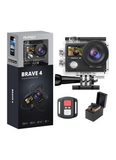 Akaso AKASO Brave 4 4K WiFi Action Camera 20MP Ultra HD with EIS 30m Underwater Waterproof Camera Remote Control 5X Zoom Video Camcorder with 2 Batteries and Accessories Kit ,Black  - Image 1