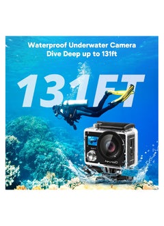 Akaso AKASO Brave 4 4K WiFi Action Camera 20MP Ultra HD with EIS 30m Underwater Waterproof Camera Remote Control 5X Zoom Video Camcorder with 2 Batteries and Accessories Kit ,Black  - Image 4