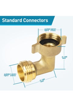 Y&D 90 Degree Hose Elbow - 3/4" NH Thread,Garden Connector,Perfect for RV, Washing Machine, Faucet 2 Pack  - Image 3