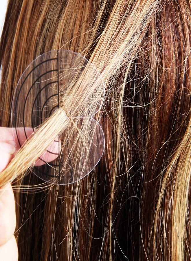 FeiHong 50 قطعة درع حراري لحماية وصلات الشعر مع مقياس، قالب فاصل دائري ثقب واحد، قوالب واقية من لاصق الكيراتين الشفاف لوصلات الشعر - Image 4