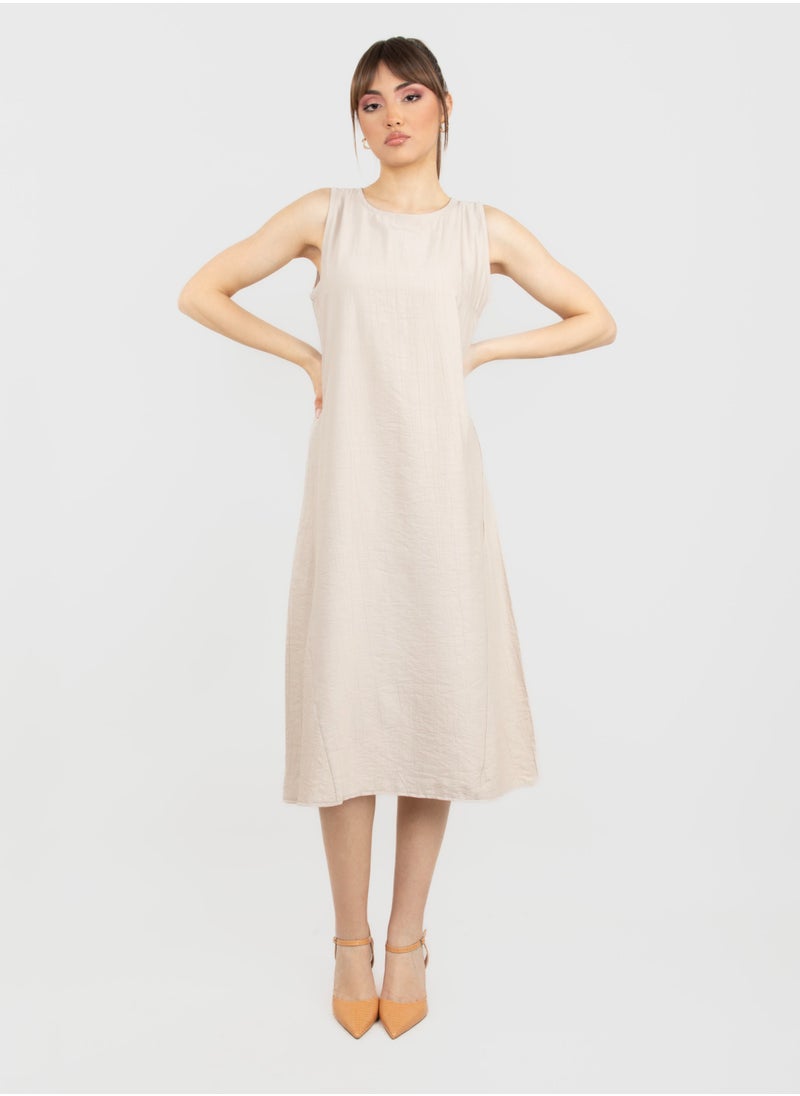 KYVELi - Simple Sleeveless Medi Dress - Image 1