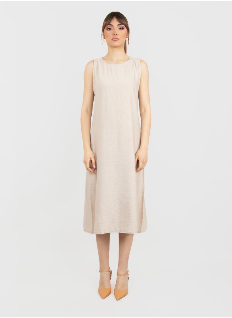 KYVELi - Simple Sleeveless Medi Dress - Image 1