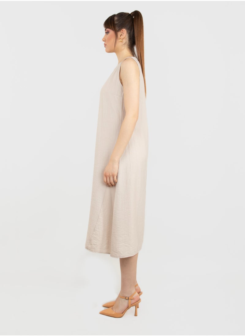 KYVELi - Simple Sleeveless Medi Dress - Image 1