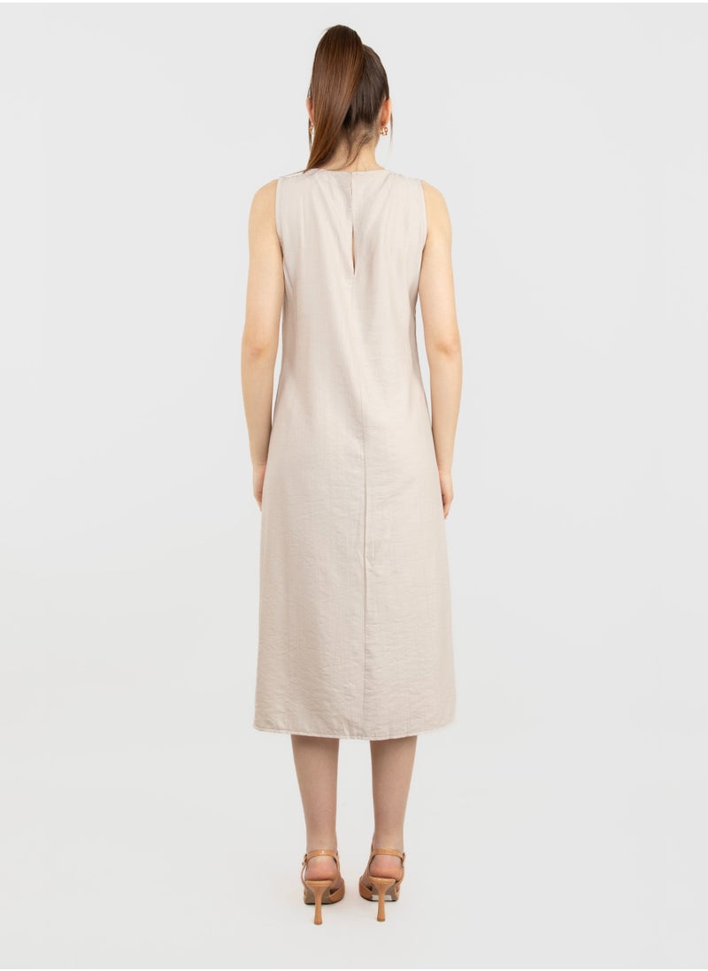 KYVELi - Simple Sleeveless Medi Dress - Image 1