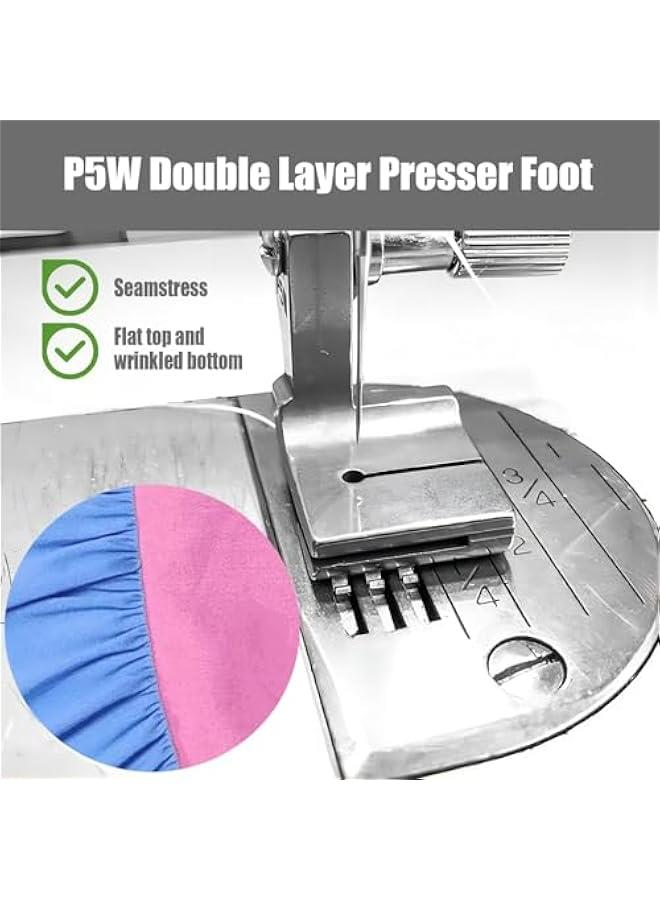 3PCS Piping Sewing Machine Presser Foot, Latest Ruffler Double Gathering Pleated Shirring Industrial Presser Foot Fits Most Sewing Machines - Image 2