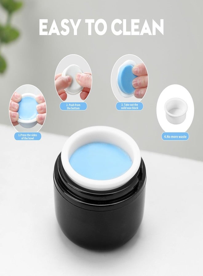 STORICANS Nose Wax Kit - Travel Wax Warmer for Hair Removal with 100g Waxs, 15 Applicators, 30 Nose Hair Sticks 2 Silicone Pots, 1 Bag Constant Temperature, 15-20 Times Black - Round | Black | Mini - Image 4