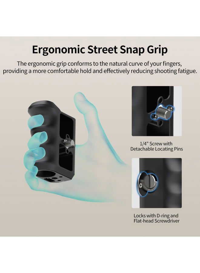 Nitze Xplorer Grip Kit for DJI Osmo Action 5 Pro/Action 4/Action 3, Aluminum Camera Cage with Ergonomic Side Grip, Wrist Strap and Cold Shoe Shutter - T-D04B - Image 4