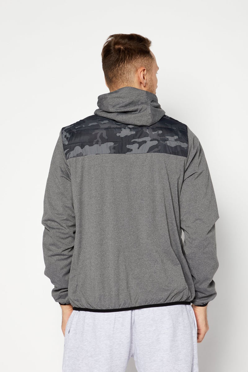 DKNY Sport سويت شيرت رياضي للرجال بأكمام طويلة مع شعار العلامة التجارية، مجموعة سوداء - Image 3