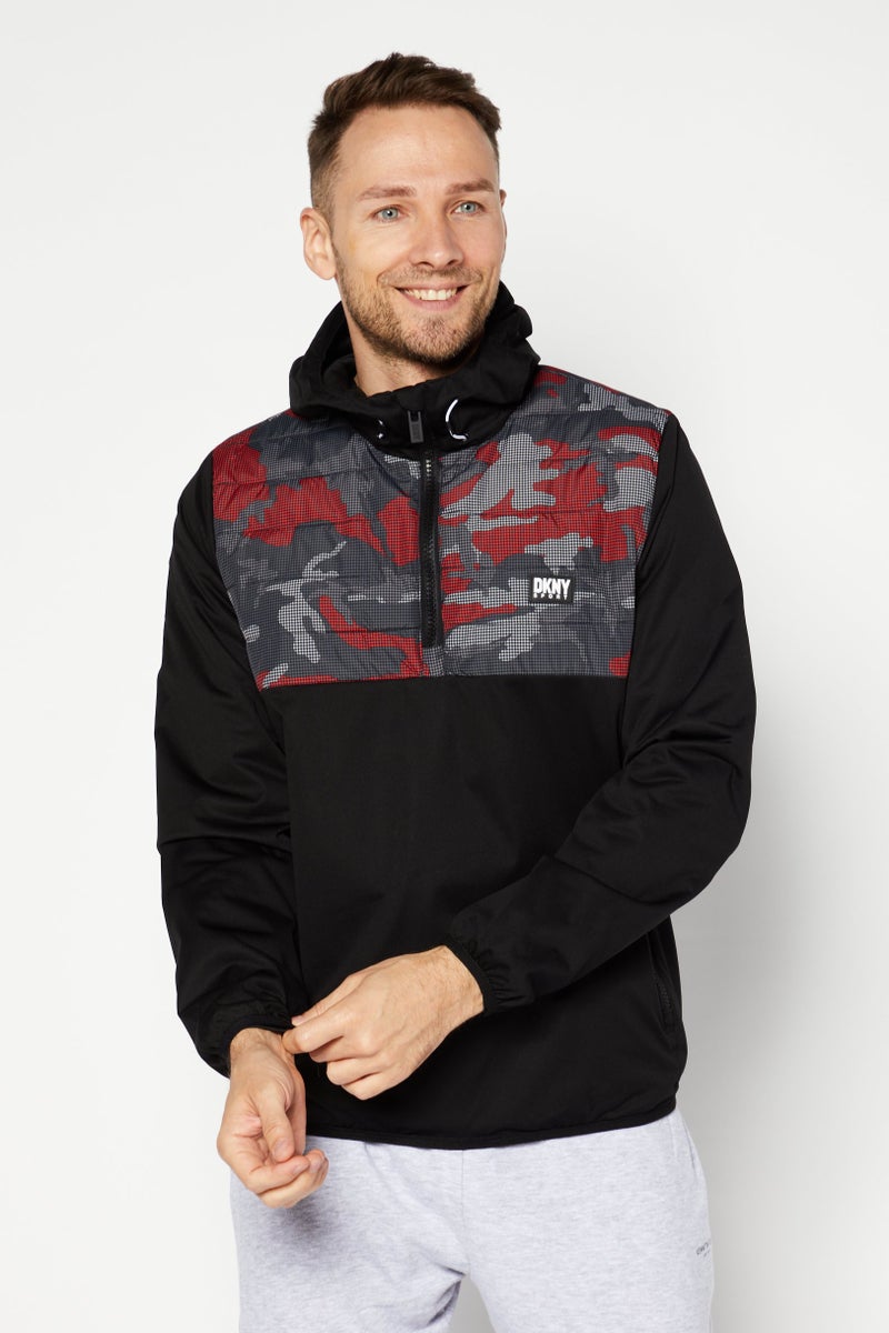 DKNY Sport Men Sportswear Fit Long Sleeve Brand Logo Training Sweatshirt, Grey Combo - Image 1