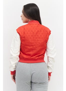 CONVERSE Women Sportswear Fit Long Sleeves Walking Jacket, Red  - Image 4