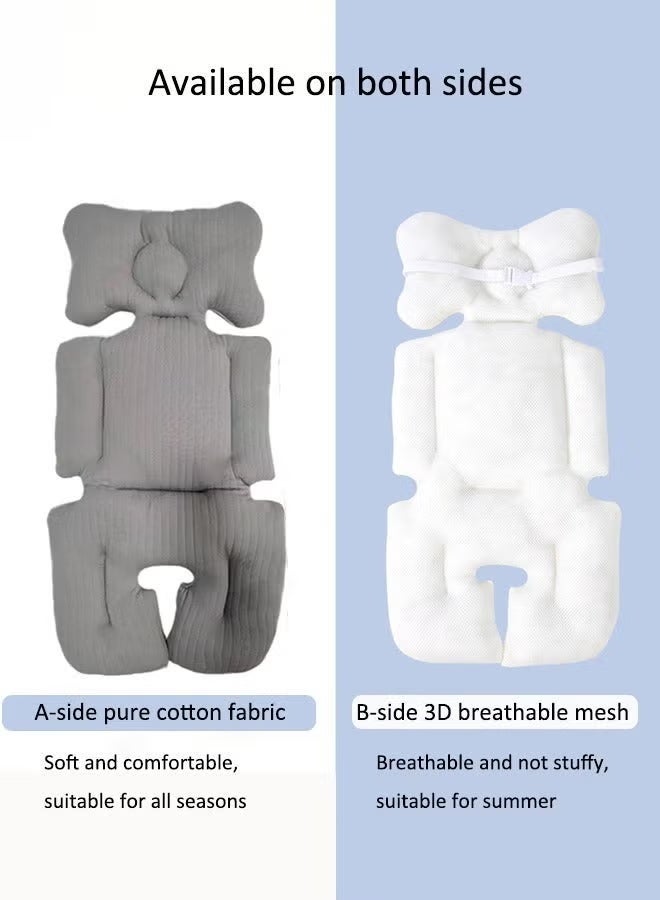 جورفنت وسادة مقعد عربة الأطفال، وسادة مقعد كرسي الطعام للأطفال، وسادات دعم العمود الفقري لعربة الأطفال متوفرة على كلا الجانبين، مرونة عالية، مناسبة لجميع الفصول، رمادي - Image 5