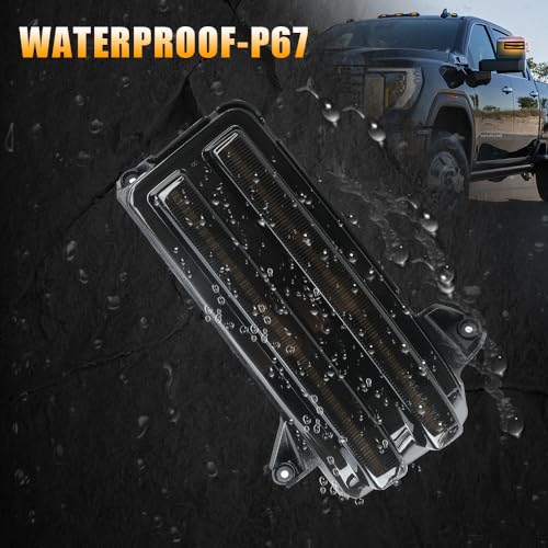 ROCCS Sequential Amber Turn Signal Switchback LED Side Tow Mirror Marker Light White DRL Parking Lights fit for 2020 2021 2022 2023 2024 2025 2026 Chevy Silverado/GMC Sierra 2500 3500,Smoked Lens - Image 5