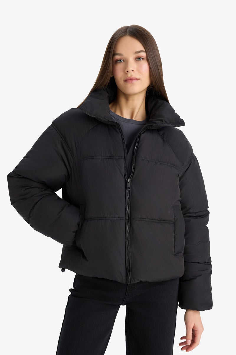 DeFacto Black Woman Waterproof Regular Fit Puffer Jacket Casual - Image 1