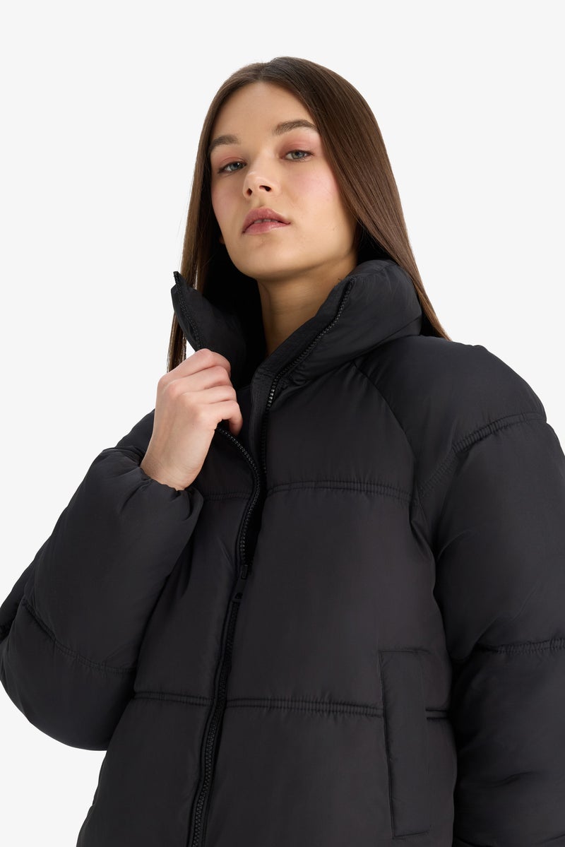 DeFacto Black Woman Waterproof Regular Fit Puffer Jacket Casual - Image 3