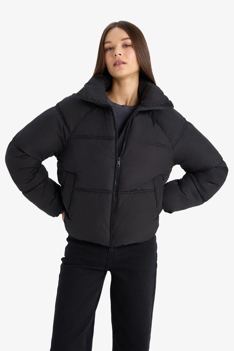 DeFacto Black Woman Waterproof Regular Fit Puffer Jacket Casual - Image 5