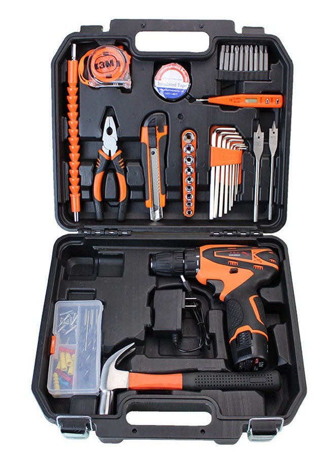 KLNAMAEAAN 47 Piece Multifunctional Household Manual Hardware Tool Set with 12V Electric Drill Machine  - Image 1