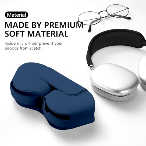 Youtec for Apple Airpods Max Case,Headphones Protective Case for AirPod Max Supports Sleep Mode, Anti-Scratch and Anti-Dust,Airpod Pro Max by PU Leather,Dark Blue 2 - Image 4