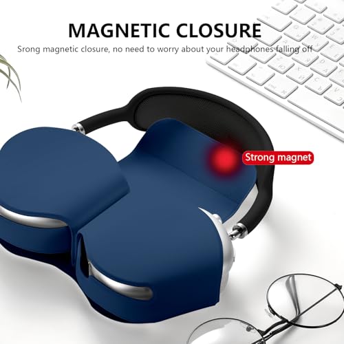 Youtec for Apple Airpods Max Case,Headphones Protective Case for AirPod Max Supports Sleep Mode, Anti-Scratch and Anti-Dust,Airpod Pro Max by PU Leather,Dark Blue 2 - Image 2