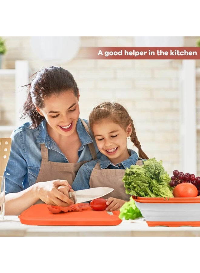 Gintan Gintan Collapsible Cutting Board, 9-in-1 Multifunctional Cutting Board, with Colander, for BBQ Prep/Picnic/Camping  - Image 2