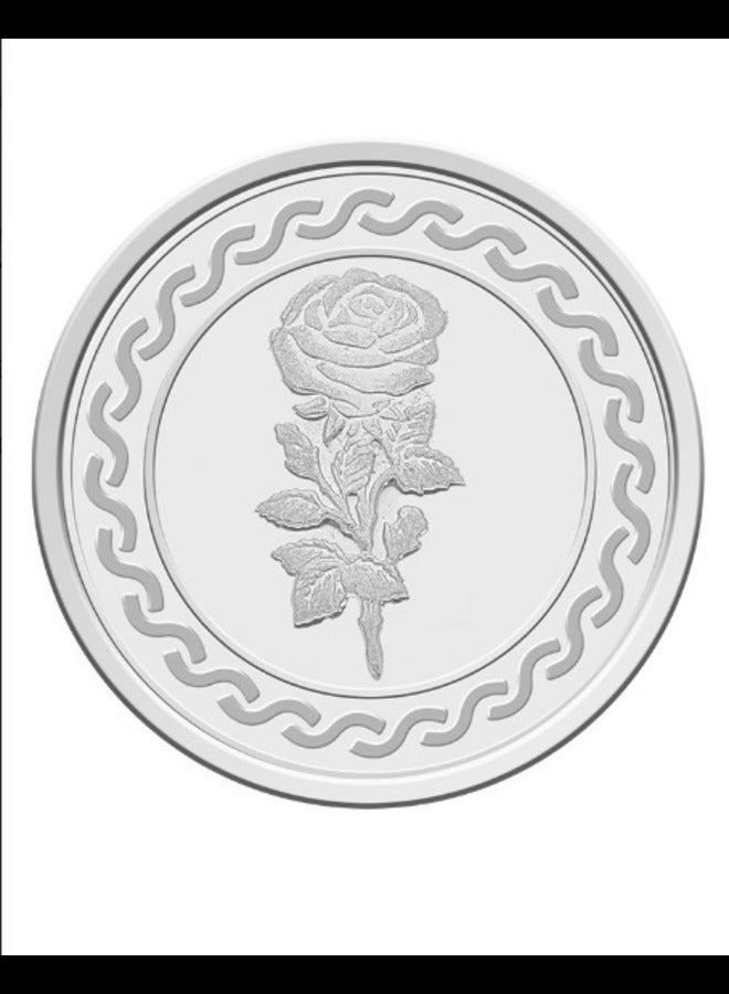 FK Jewellers Silver 1 Gram Flower Coin 999 Purity - Image 1