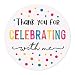 YYDESN 120PCS Thank You for Celebrating with Me Stickers Party Favor Labels for Birthday Party Graduation Baby Shower Bridal Shower Gift Packaging Candy Bags Envelope Seals16inch - Image 2