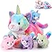 Harrycle 5 Pieces Caticorn Plush Toy Set 16 Inch Mommy Cat Unicorn Stuffed Animal with 4 Cute Plush Baby Kittens Pastel Rainbow Caticorn Toy Set for Boys Girls Birthday Gift Kpop Party Favors - Image 4