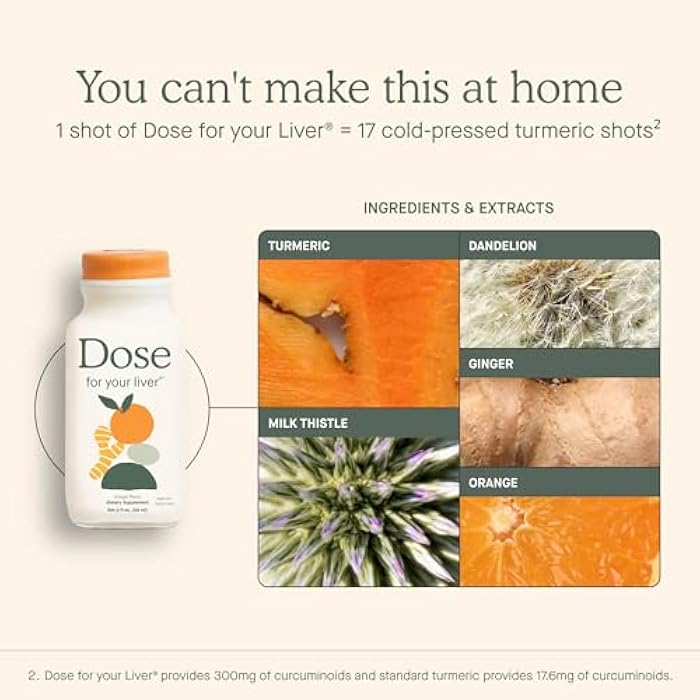 Dose for Your Liver Cleanse Detox & Repair, Made with Organic Milk Thistle Supplement with Turmeric, Dandelion, Ginger, and Orange, Supports Healthy Liver Function,16oz Bottle, 3 Pack (3 Week Supply) - Image 2