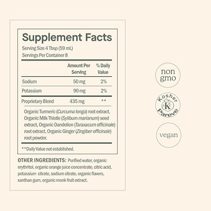 Dose for Your Liver Cleanse Detox & Repair, Made with Organic Milk Thistle Supplement with Turmeric, Dandelion, Ginger, and Orange, Supports Healthy Liver Function,16oz Bottle, 3 Pack (3 Week Supply) - Image 5