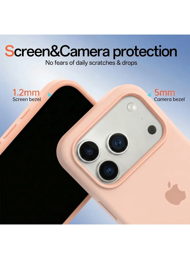 موبكوس جراب Mobcos iPhone 17 Pro الوردي الفاخر بشعار Elite، مصنوع من السيليكون المغناطيسي، مزود بخاصية الشحن اللاسلكي | ملمس ناعم كالحرير | حماية فائقة ضد الصدمات بمعايير عسكرية | توافق مغناطيسي قوي | غطاء أنيق وفاخر