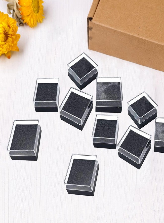 TTFdacai 20 Pcs Clear Plastic Gift Box For Pin 1.7x1.7x0.9inch Black Plastic Lapel Pin Storage Boxes for Badge Pin Crystal Coin Gemstone Jewelry Ring Storage Display, - Image 4