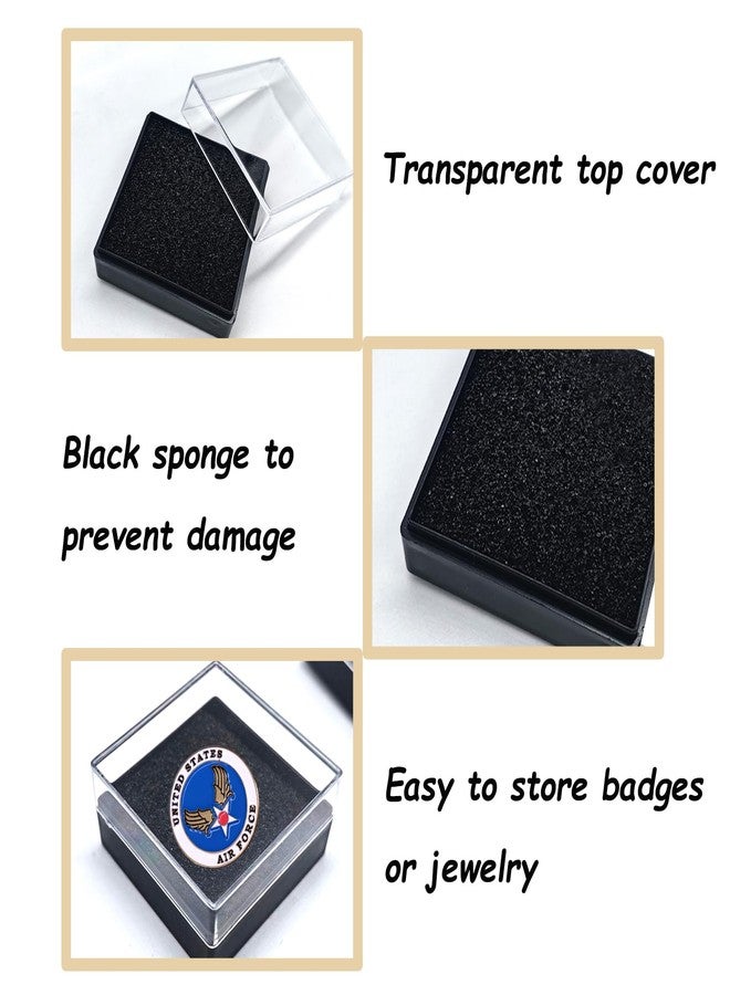 TTFdacai 20 Pcs Clear Plastic Gift Box For Pin 1.7x1.7x0.9inch Black Plastic Lapel Pin Storage Boxes for Badge Pin Crystal Coin Gemstone Jewelry Ring Storage Display, - Image 3