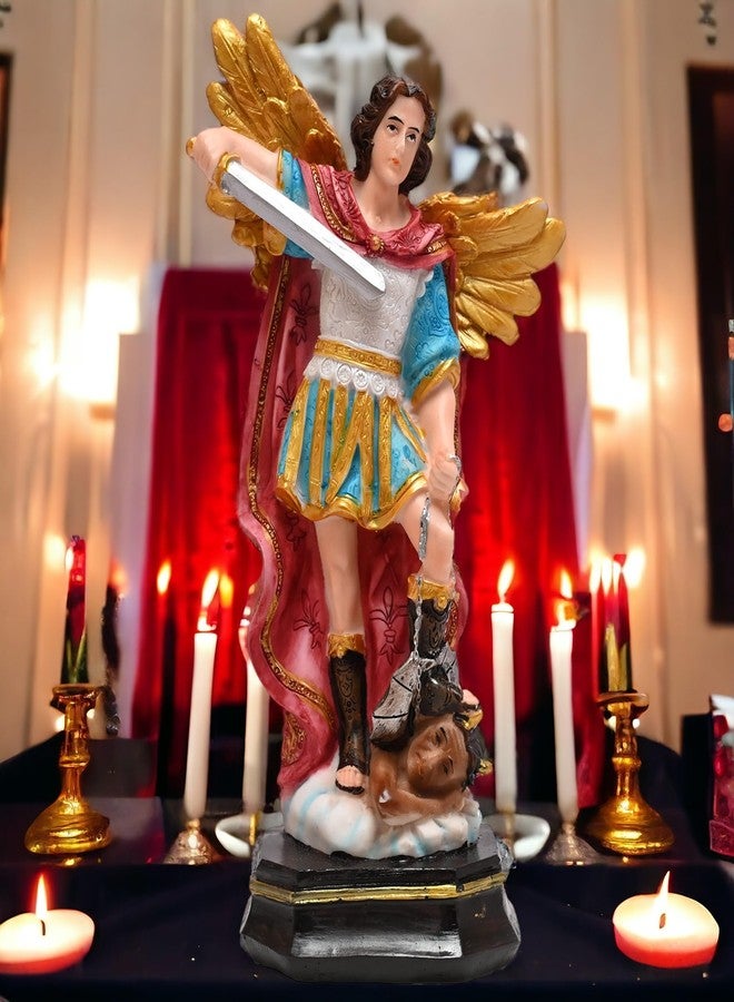 KariGhar Resin St Michael Statue The Archangel Idol Perfect for Home, Office, Prayer Room, Gifting and Decoration Multicolor, 6 x 11 x 20 Cm, Idol - Image 2