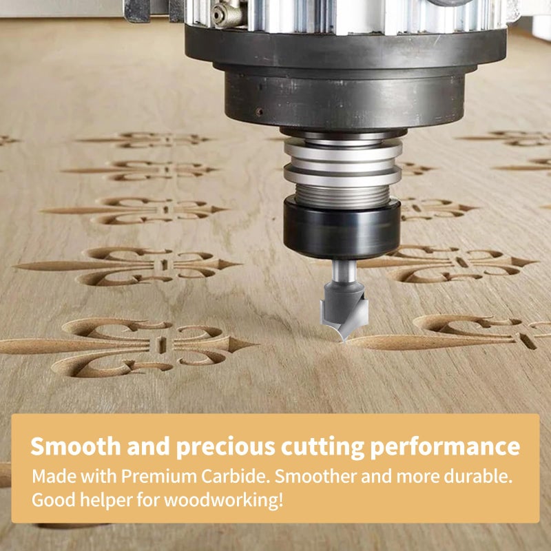 BINSTAK 1/4" Shank Point Cutting Roundover Router Bit 1/4" Radius, 1/2" Cutting Diameter Carbide Tipped Round Over Beading Bits for CNC Router Woodworking Carving/Engraving Tool - Image 5