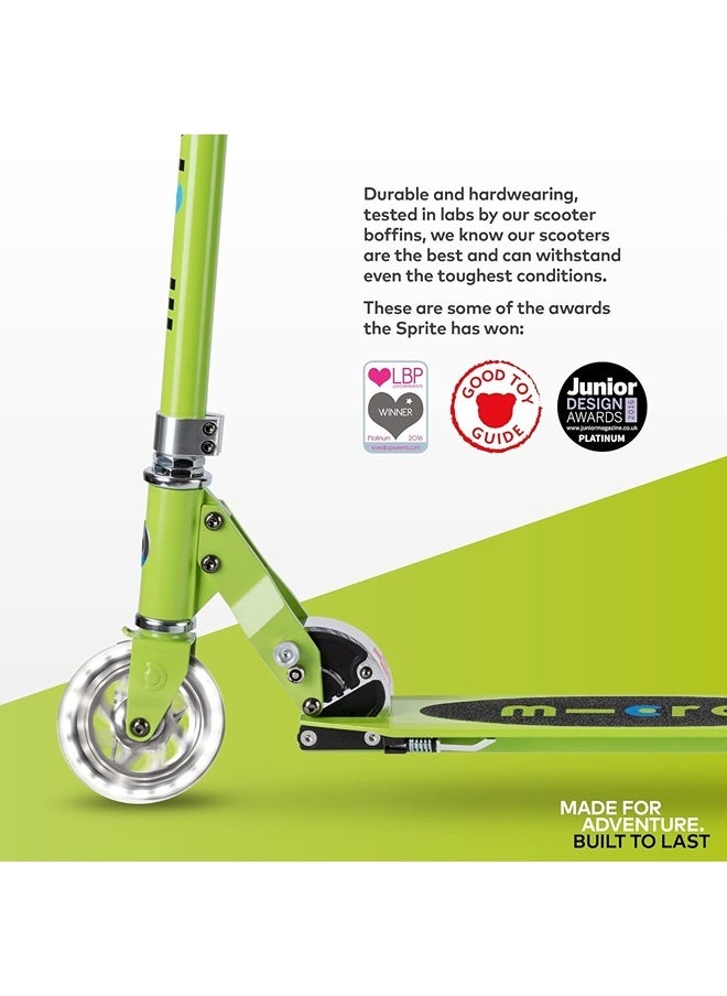 Micro Micro Scooters | Micro Sprite LED Children's Scooter SA0224| Handlebar Adjustable | Front Suspension | Foldable | Boys & Girls | 8yrs+ | Chartreuse  - Image 4