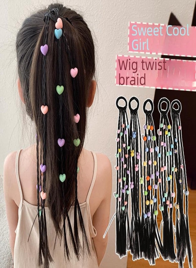DHANABAPA Colourful Braids Kids Hair Braiding ColorfulHair Rope Headband, Coloured Hair Extensions, HairPieces Twist Braid, Rainbow BraidHair Extension, KidsHair Extensions - 1 Pc, Multicolor. - Image 3