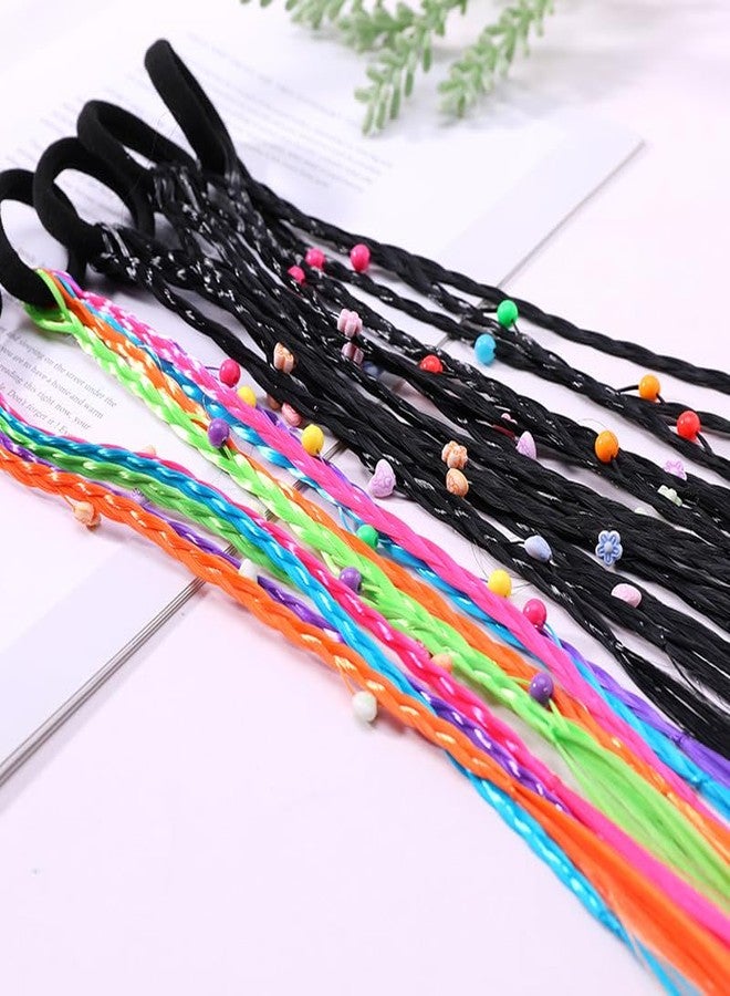 DHANABAPA Colourful Braids Kids Hair Braiding ColorfulHair Rope Headband, Coloured Hair Extensions, HairPieces Twist Braid, Rainbow BraidHair Extension, KidsHair Extensions - 1 Pc, Multicolor. - Image 4