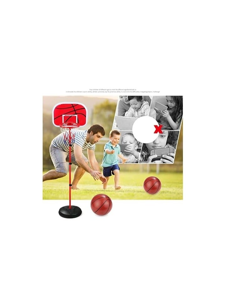 Basketball Hoop Stand with Wheel, Portable Adjustable Height Children Basketball Hoop with Ball & Pump, Indoor Outdoor Sport Activity Game Gift Toddler  - Image 3