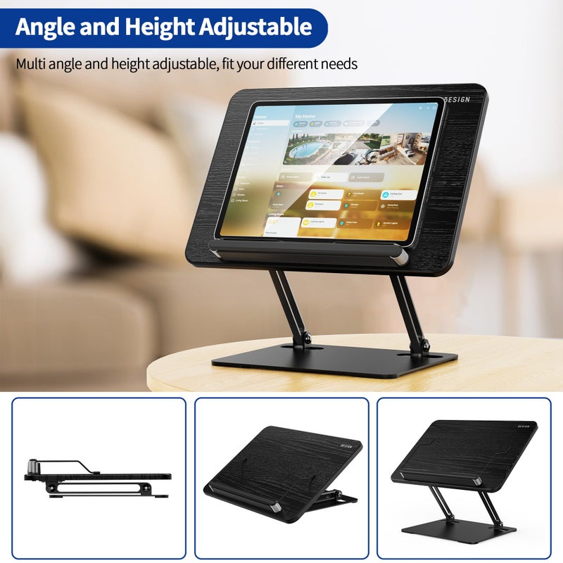 BESIGN BS01 Book Stand for Reading, Adjustable Book Holder, Ergonomic Laptop Stand with Elastic Page Clips for Music Scores, Recipe, Tablet, Laptop (Black) - Image 5