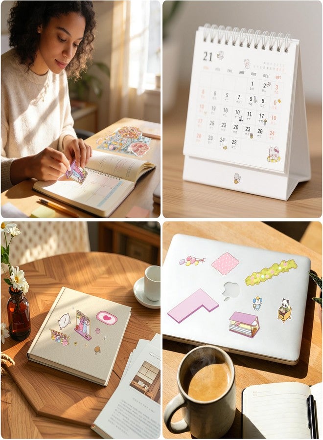 FUVLIFE 10 Sets 3D Sticker Scene, Sticker Therapy DIY, Kawaii 3D Stickers for Adults, Build Your Own Scene Stickers Collection Cozy Room Cute Miniature House Shop, Relief Stress Pass The Time - Image 4