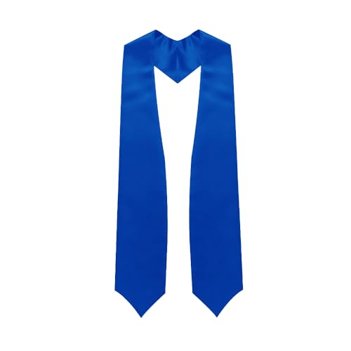 Endea Graduation Endea Royal Blue Graduation Stole - Plain Color, Unisex, 62" Graduation Sash (Royal Blue) - Image 1